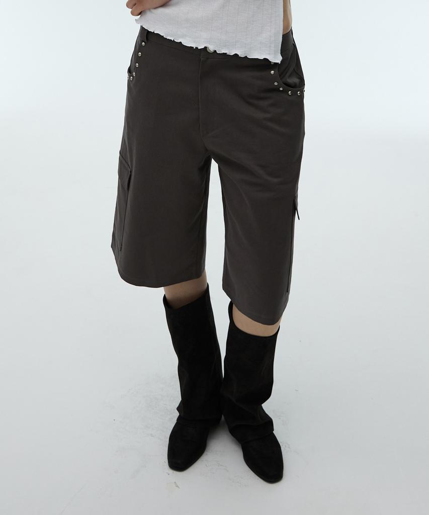 DEARSTALKER Stud Pocket Bermuda Pants - Charcoal