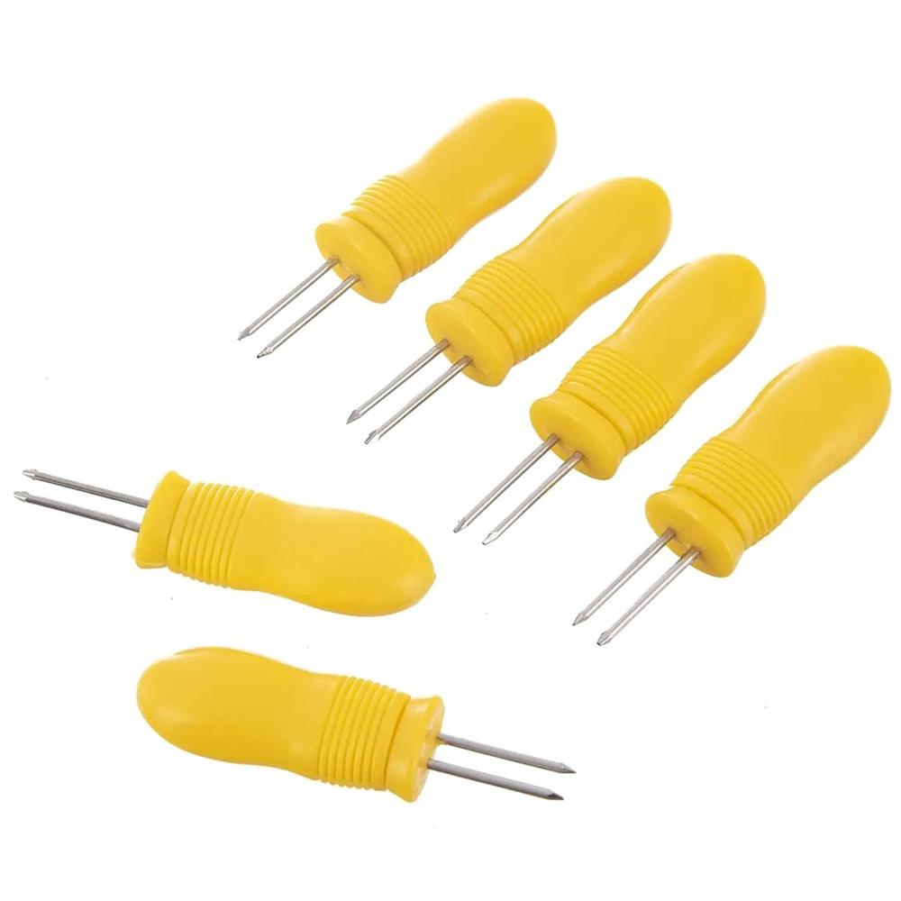 6x Corn Holder Skewer Grill Fork for Food Piercing