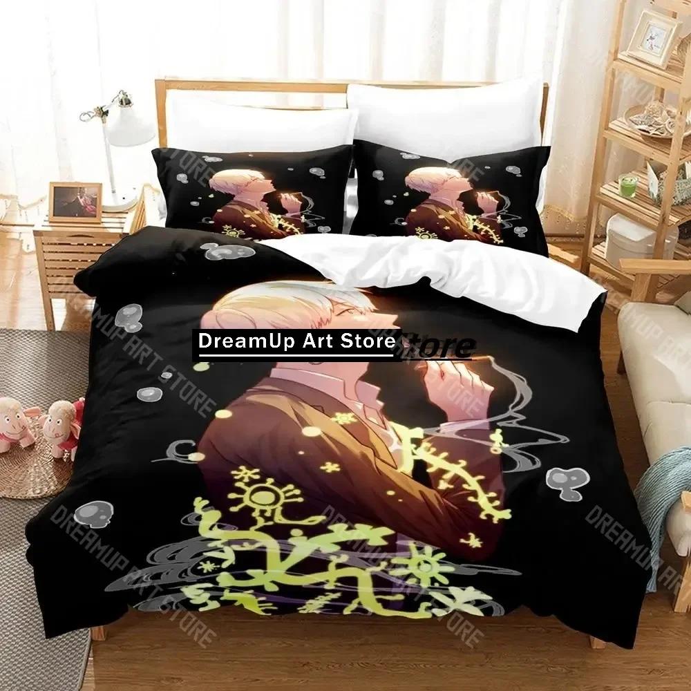 3D-tryck Mushishi Sängkläder Set Enkelt Twin Full Queen King Size Sängset Aldult Barn Sovrum Påslakanset 3D Anime Lakan Set