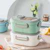 New Double-layer Insulated Lunch Box Fresh-keeping Leak-proof Lunch Container Plastic with Spoon Food Storage Box for Adults