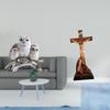 Modern Owl And Jesus Sculpture Figurines for Living Room Office Bedroom Tabletop Cabinet Decor Holy