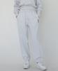 AWESOME STUDIO Women'S Signature Embroidered Sweat Jogger Pants Grey White