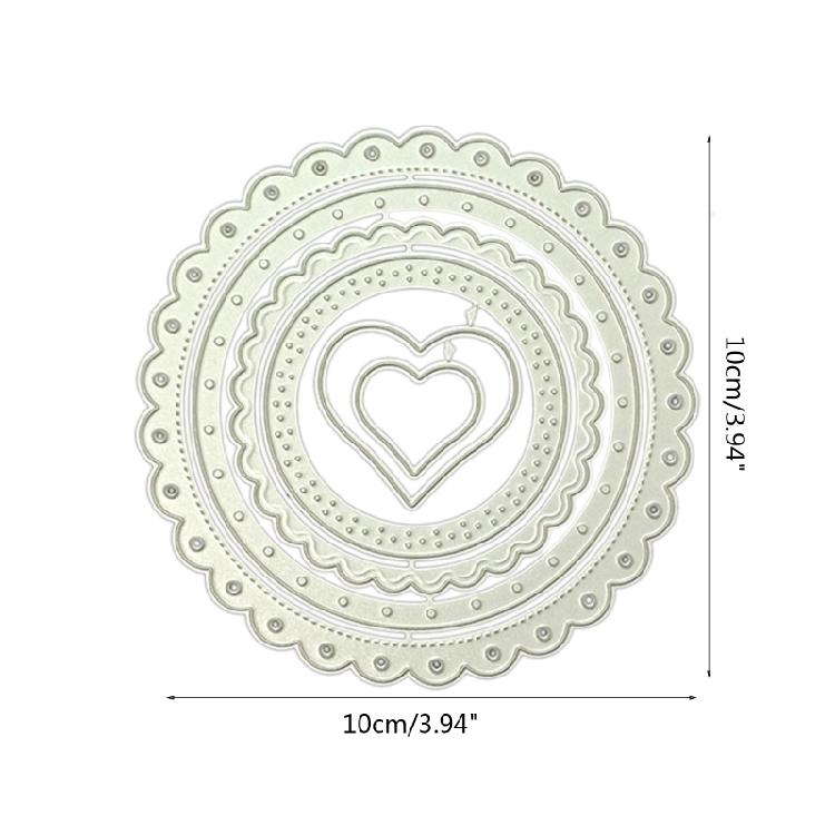 Lace Border Cutting Die DIY Embossing Moulds Round Stencil Template Card Making