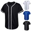 Men Summer T-shirt Pullover Short Sleeves Color Matching Buttons Single-breasted Daily Wear Loose Mid Length Men Baseball Uniform Male Clothes