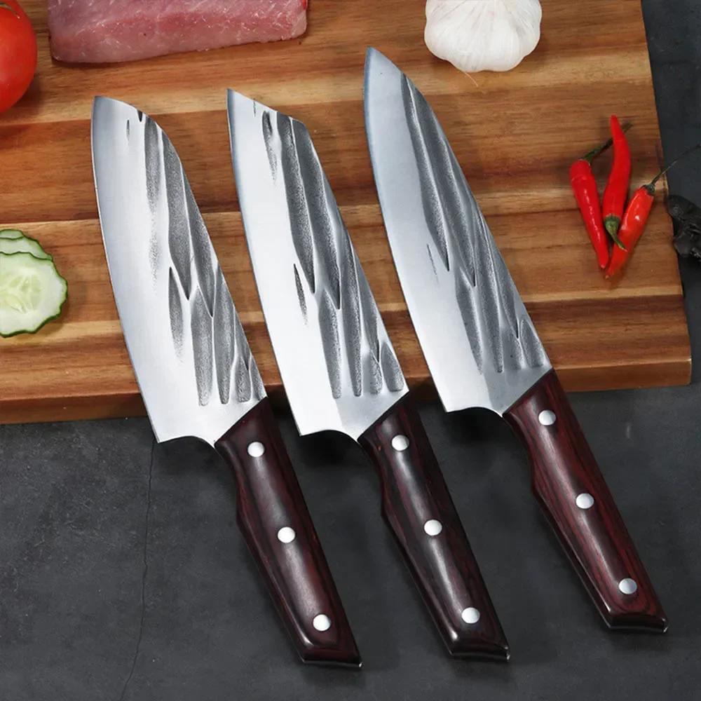 Handmade Slicing Knife Cleaver Meat Chopping Vegetables Kitchen Knives Butcher Boning Knife High Steel Blade Chef Cooking Knife
