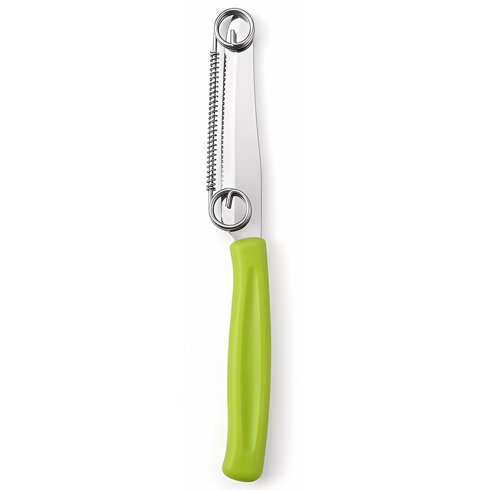Stainless Steel 2 in 1 Peeler Slicer Spring Assisted Scallion Cutter  Kitchen Use