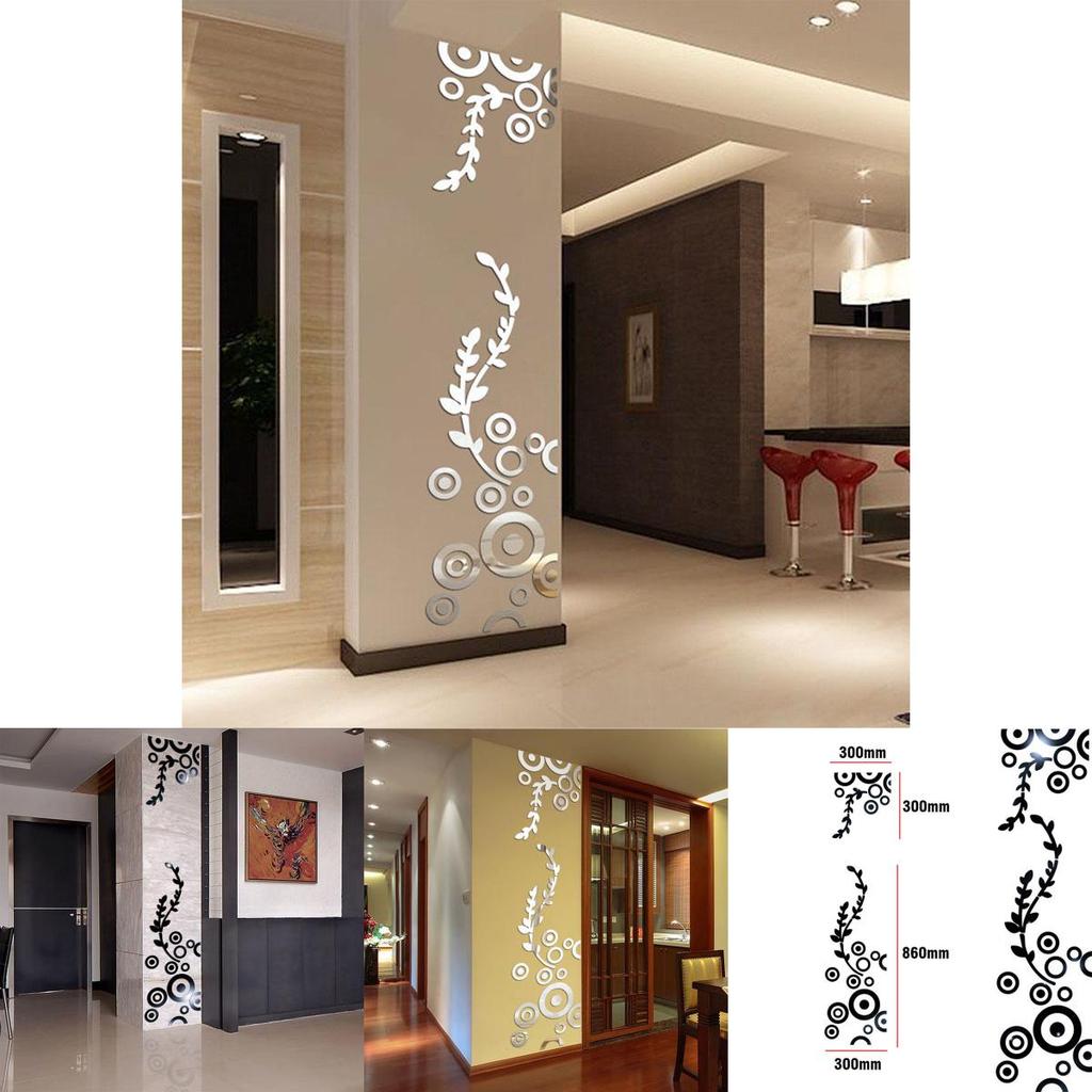 Adesivos de Parede Espelhados Acrílicos de Alta Qualidade Para Decoração Moderna de Casa/Quarto 3D
