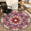 1PC Floral Mandala Pattern Chair Carpet for Office Non-Slip, Lightweight, Machine Washable Rug for Office, Sleeping, Room - Holiday Decoryy251009094