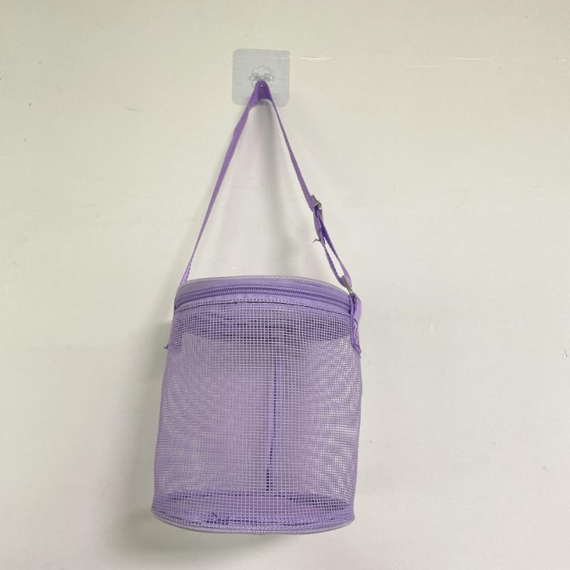 Children's Net Gauze Shell Storage Bags Three-dimensional Circular Sand-digging Buckets for The Beach Toy Sorting and Collection Bags