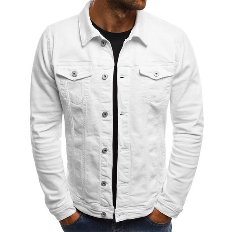 Men's Casual Denim Button-Down Workwear Jacket, European & American Style