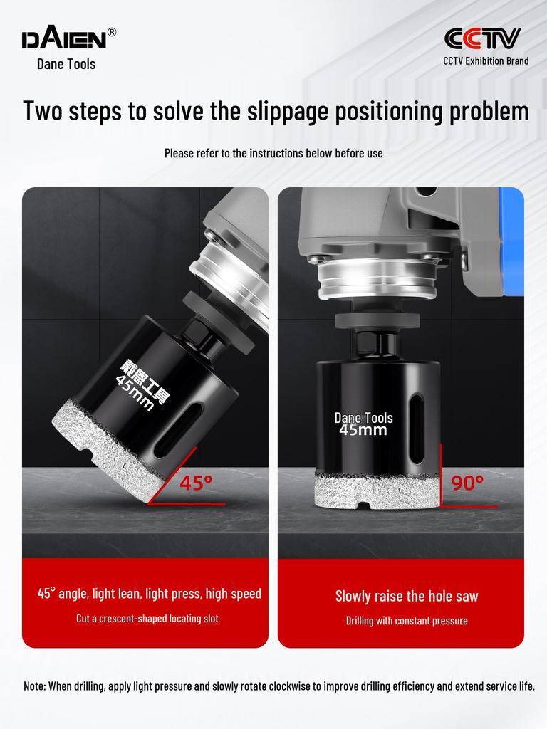 Angle Grinder Tile & Stone Hole Saw Set for Dry Cutting & Drilling