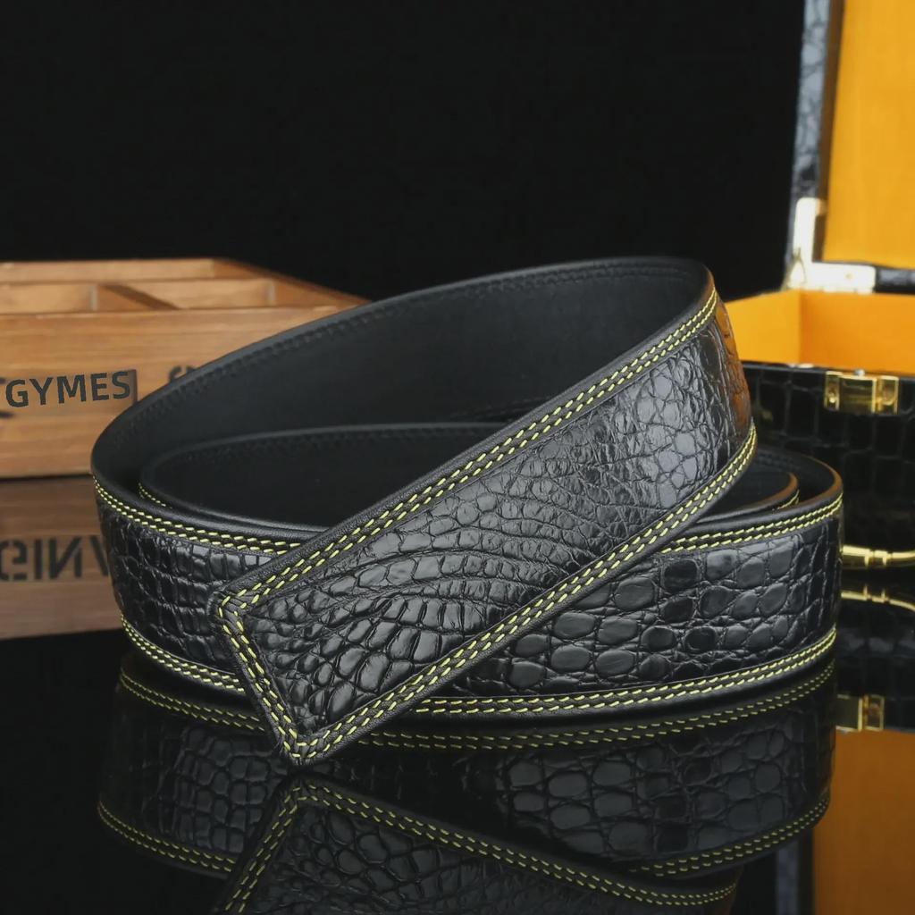 Authentic Crocodile Leather Belt - Durable, Versatile, Casual & Business, 3.8 Cm Wide