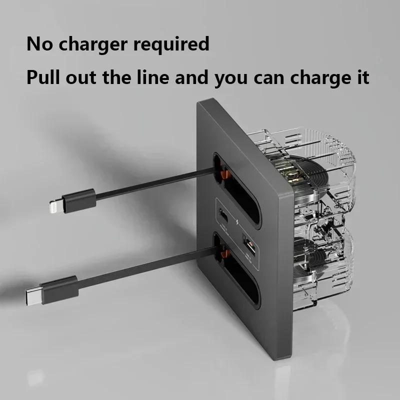 Universal Smart Socket With Charging line 20W Fast Charge USB C Port PC Power Wall Panel,Mobile phone charging Type C Outlet