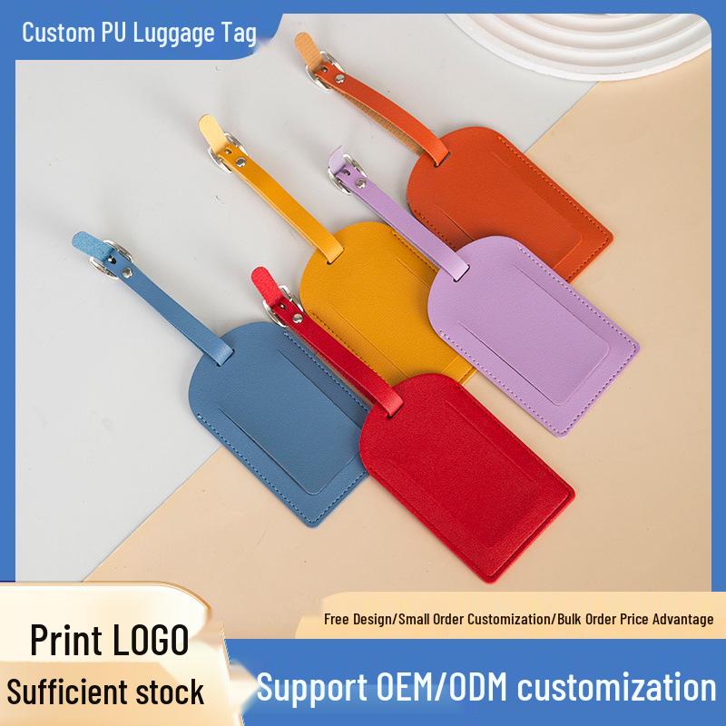 Customizable Multi-Color PU Leather Boarding Pass Card Holder with Lanyard & Luggage Tag