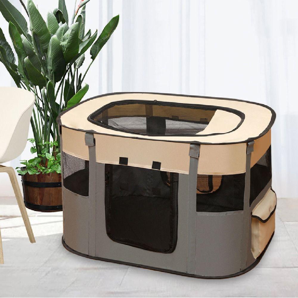 Comfortable Portable Pet Playpen Collapsible Breathable Folding Pet Cage 300D Oxford Cloth Removable Dog Enclosure Travel