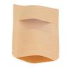 200 Stück Standbodenbeutel Kraftpapier Zip-Beutel Wiederverschließbar 9x14cm mit Fenster für Lebensmittel Kaffee