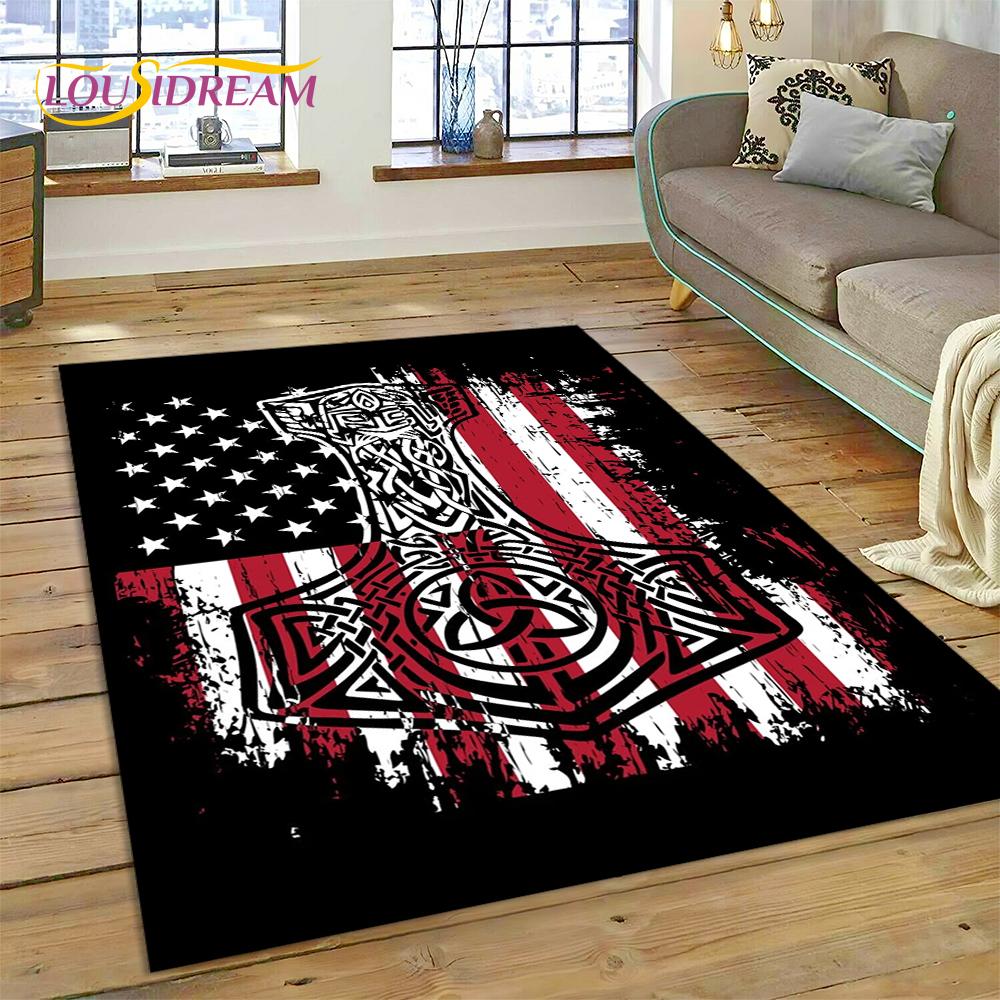 

Ковер Коврик Викинг Один Вальхалла Скандинавская Мифология Символы для Дома Гостиной Спальни Дивана Придверный Коврик Декор, детский Нескользящий Напольный Коврик 40x60cm