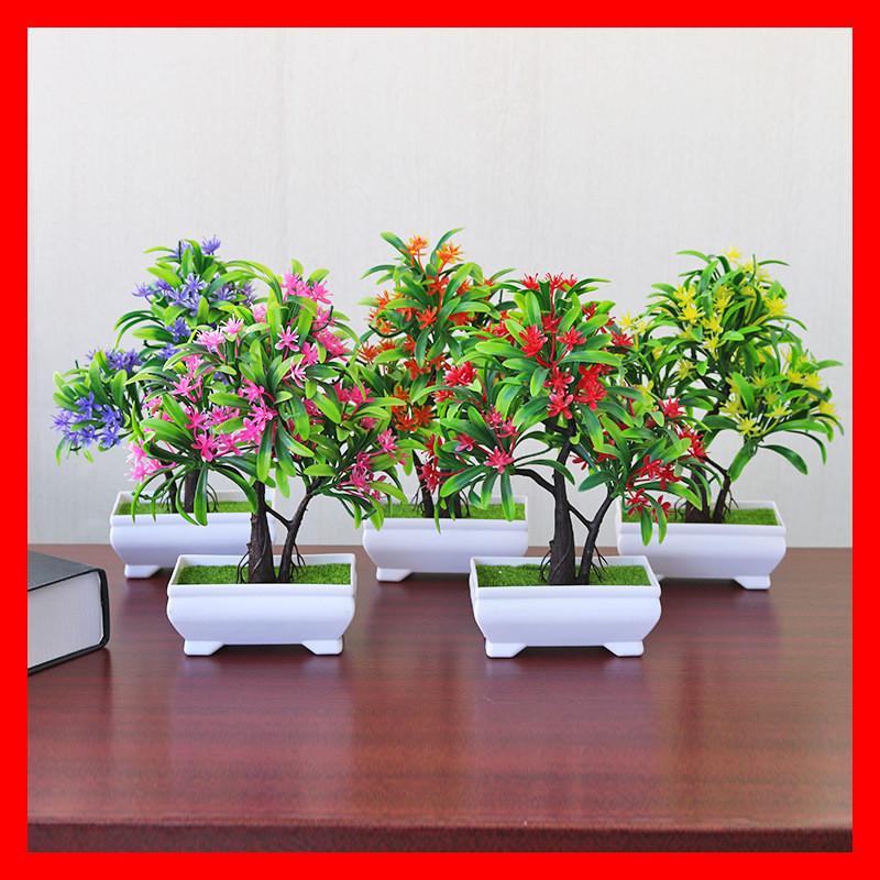 Simulated Multicolor Siraitia Grosvenorii Flower Artificial Green Plant Potting