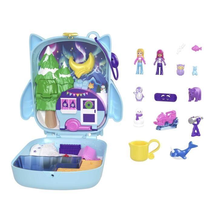 Eulen-Pyjama-Party-Spielset - Polly Pocket - hkv37 - Mini-Puppe Polly Pocket Kompakt-Spielset