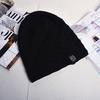 Wind autumn and winter velvet warm knitted cold hat outdoor cycling hip hop trendy sticker label fashion bag head wool hat