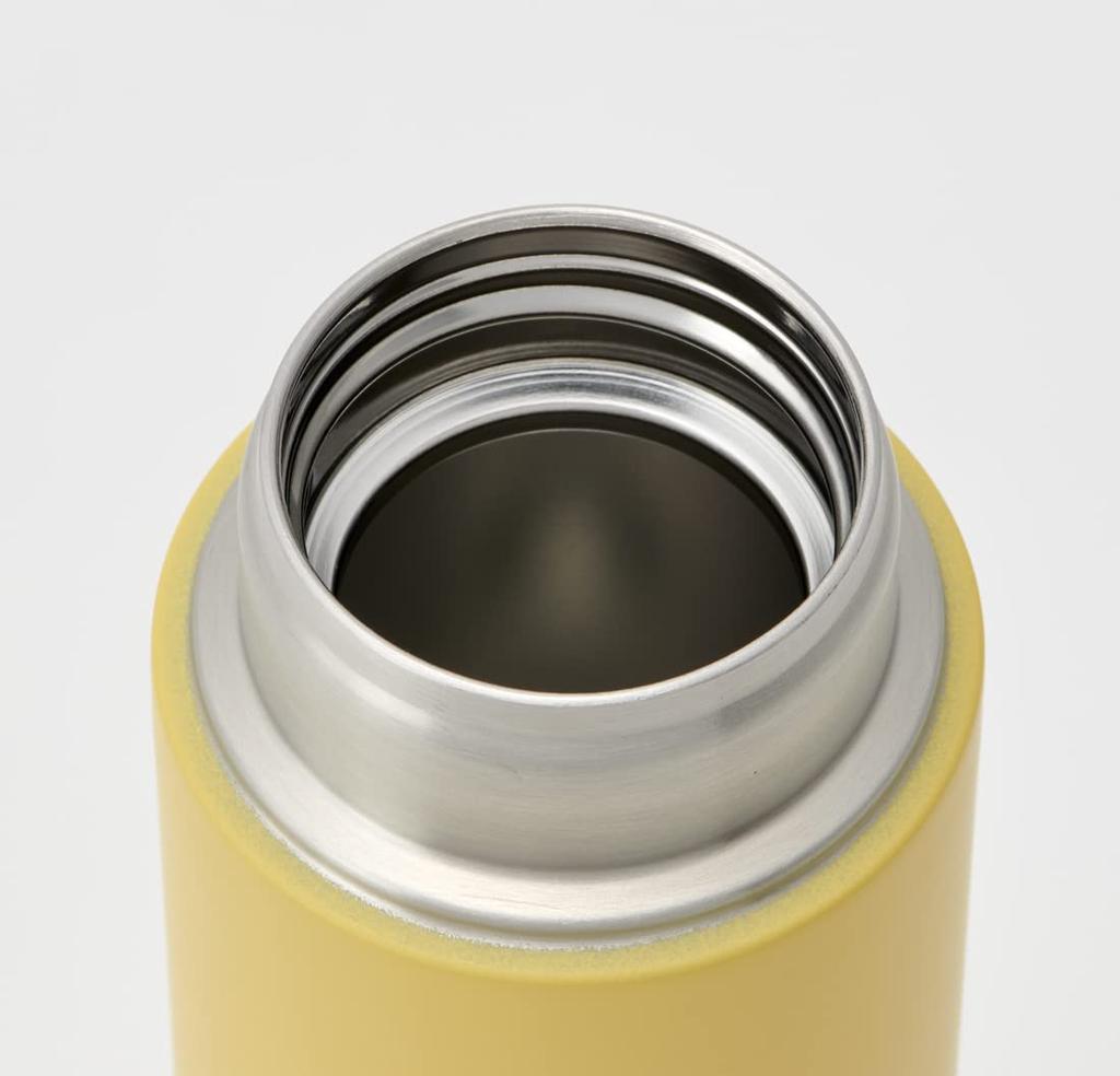 Skater Mug Bottle, Dull Yellow, 350ml, Ultra-Lightweight Stainless Steel Water Bottle, STYL4-A