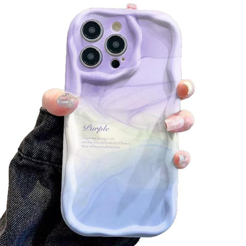 Purple Smudge Is Suitable for Iphone16promax Mobile Phone Case Apple 15 Anti-drop 14 Pro Japan and Korea 13/12 Women 11