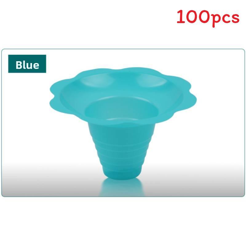 Disposable Snowflake Ice Cups For Dessert Shops 4oz 8oz Pet Material Creative Design Blue,4oz