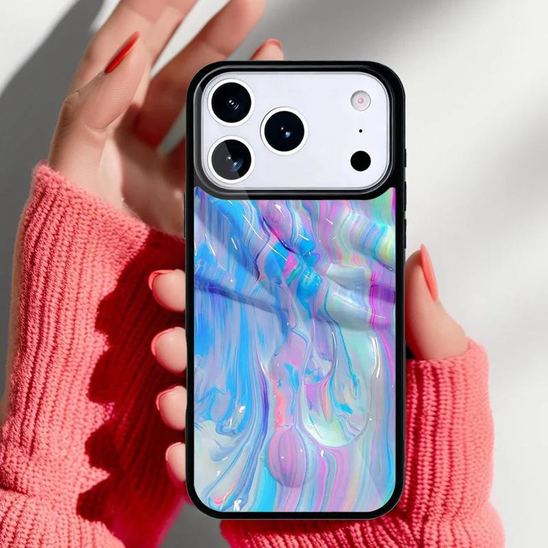 Holographic Dope Trippy Print Phone Case for iPhone 17 16 15 14 13 Pro Max Back Cover for 12 11 Pro Coque