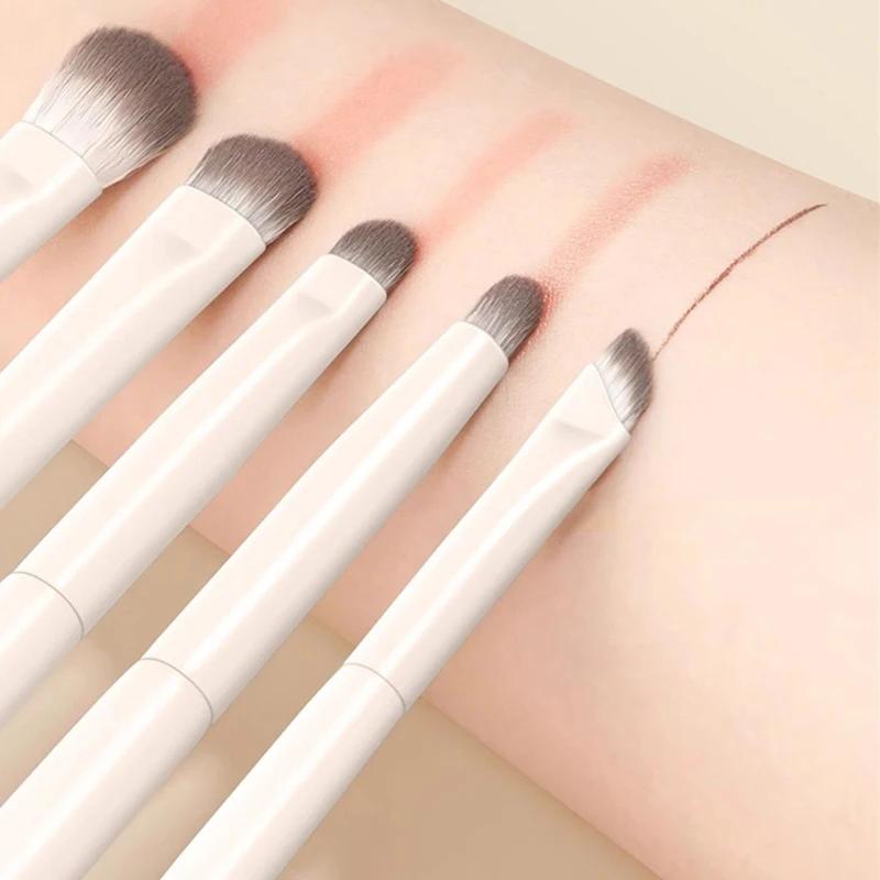 5/6/8/10pcs White Eye Makeup Brushes Set Professional Contouring Eyeshadow Eyeliner Brush Blending Facial Beauty Cosmetic Tool