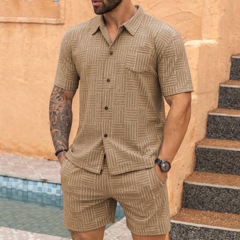 

Новый повседневный универсальный модный и удобный мужской повседневный вязаный свитер с пуговицами кардиган повседневные шорты комплект из двух предметов XXL хаки