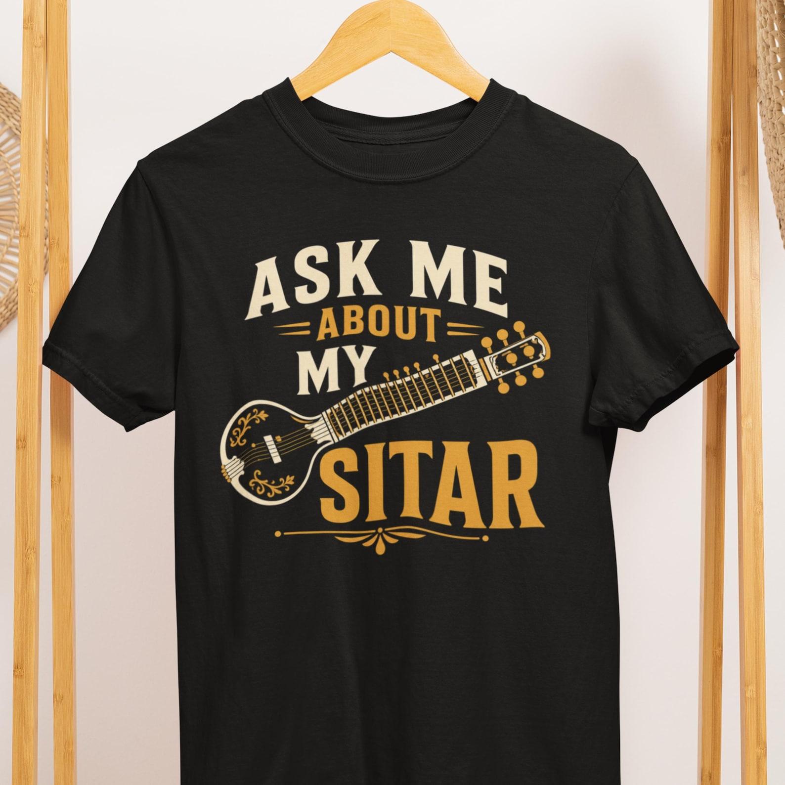 Sitar Player Shirt, Indian Music Lover Tee, Comfort Colors 1717 Graphic Tee L