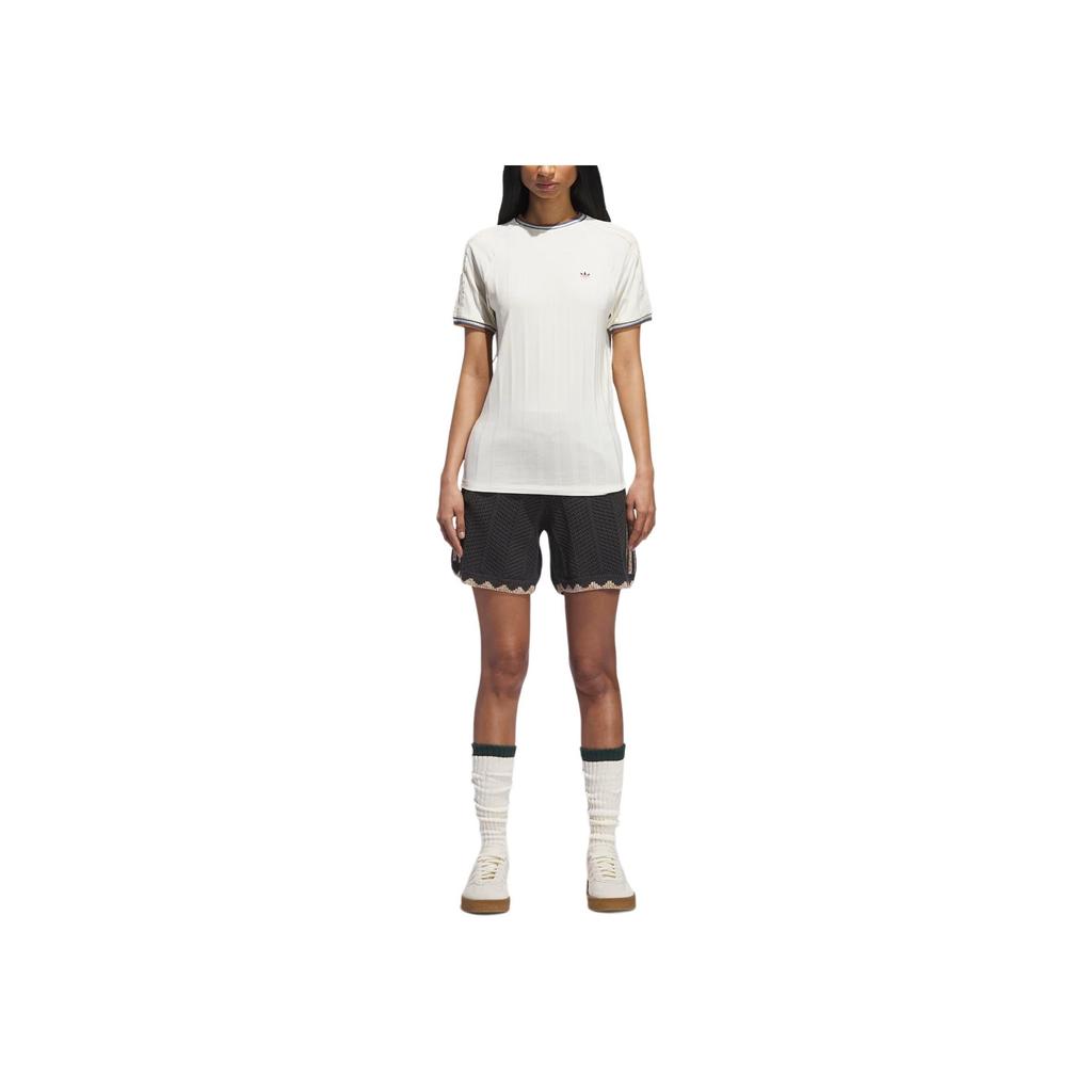 adidas Originals X CLOT Collaboration Gender Neutral Crochet Shorts By Edison Chen Unisex Shorts Carbon-Black JP1600