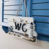 Wood Attractive Mediterranean-style WC Sign Doorplate Home Nautical Pattern Pub Bar Cafe Wall Decor