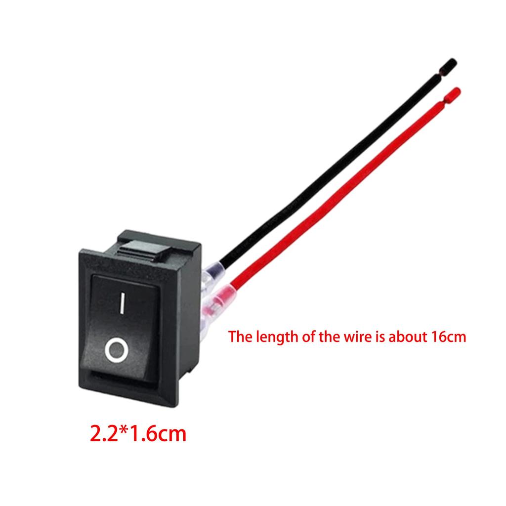 Motorcycle Boat Switch Cord 12V Round Rocker Switch ON/OFF SPST 2 Pin Toggle Switch with Wire for Car Boat Modified