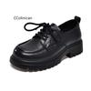 Women Genuine Leather Tack Shoes New Black Platform Flats Shoes Women Loafers Slip on Boat Shoes Designer Casual Leather Oxfords