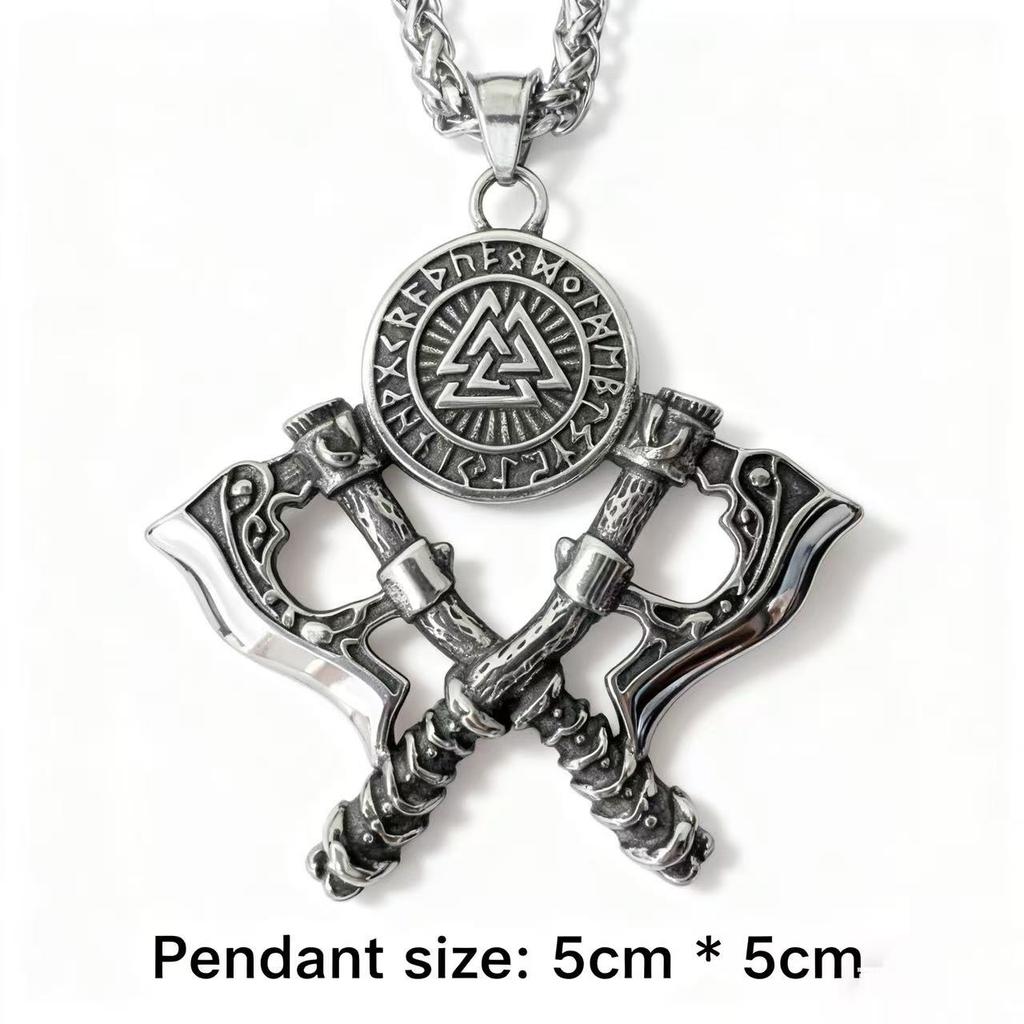 HNSP 316L Stainless Steel Viking Pendant Spear Necklace For Men Punk Style  Accessory