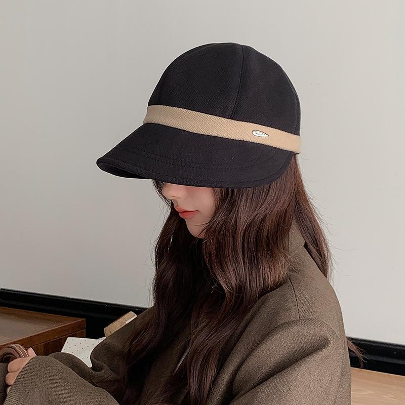 Herbst und Winter Schlichter Stil Modischer und Vielseitiger Reiterhut Warmer Ohrenschutz Gesicht Zeigen Kleiner Sonnenschutz Fischerhut