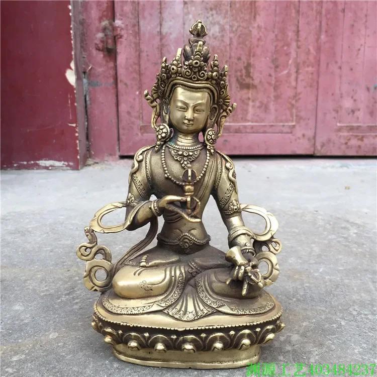 21CM 21CM Tibet Vajrasattva Silver Plated Bronze and Gold Buddha Statue