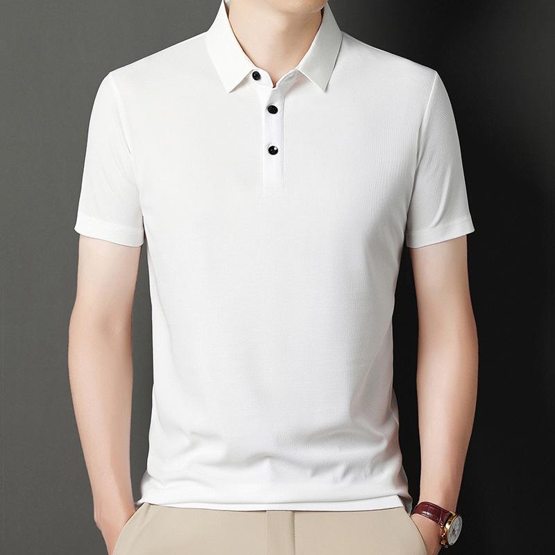 Heren Zomer Wafelgebreid Kort Mouw Revers T-shirt