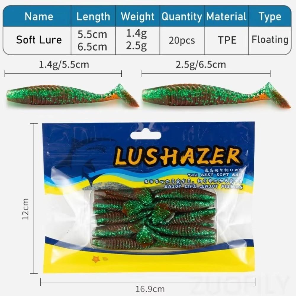 2.5g Soft Fishing Bait 65mm Soft Fishing Lures Fishy Smell Wobbler Fishing Lure For Bass Fishing