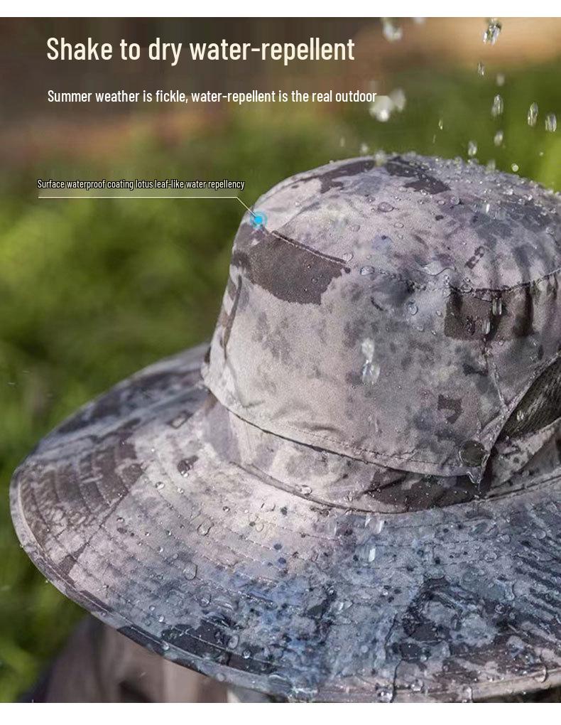 Men's Summer Outdoor Cooling Fan Hat - High Wind Power Sun Protection for Hiking, Fishing, and Mountaineering. Lightweight Fisherman Style.