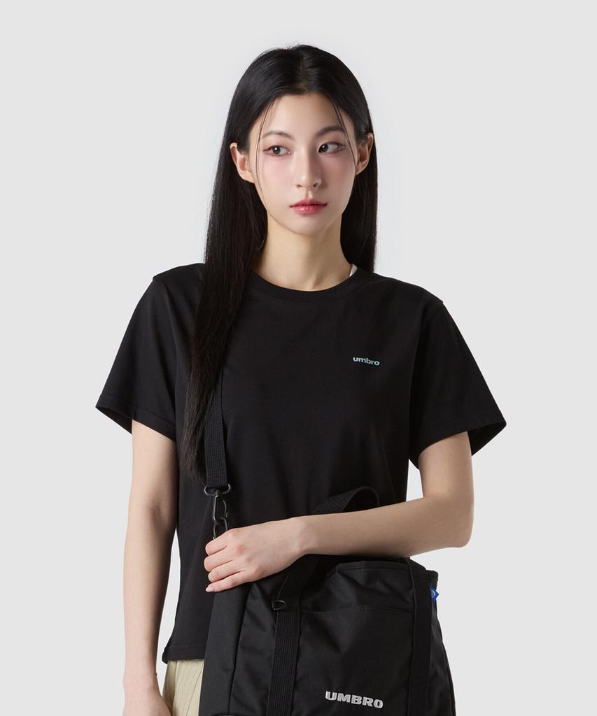 UMBRO Women'S Slim Fit Short Sleeve T-Shirt Black (Uq222Crs51)