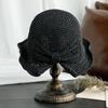 Straw Hat Female Bowknot Crochet Summer Basin Hat Foldable Beach Sun Hat Wide Brim Kids Princess foldable beach Hats