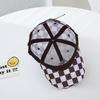 Children'S Hat Formula Racing Baseball Cap Spring And Autumn Boys And Girls Outdoor Sunshade Plaid Printed Cap