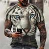 Animal Tiger T-shirt 3D Printed T Shirts Men Fashion Casual Streetwear T-shirt Short-sleeved Loose Oversized Top Tee Clothing