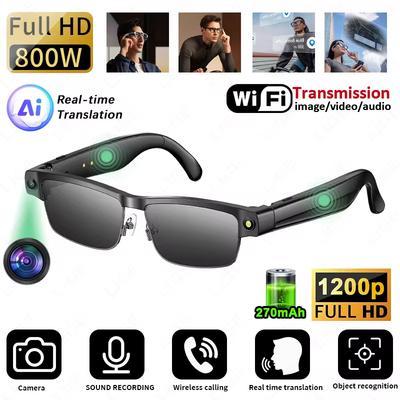 2026 Sonnenbrille Smarte Brille 8 Megapixel Videoaufnahme KI-Fotoerkennung Übersetzungsantwort 270mAh Bluetooth Brille Musikwiedergabe 4GB
