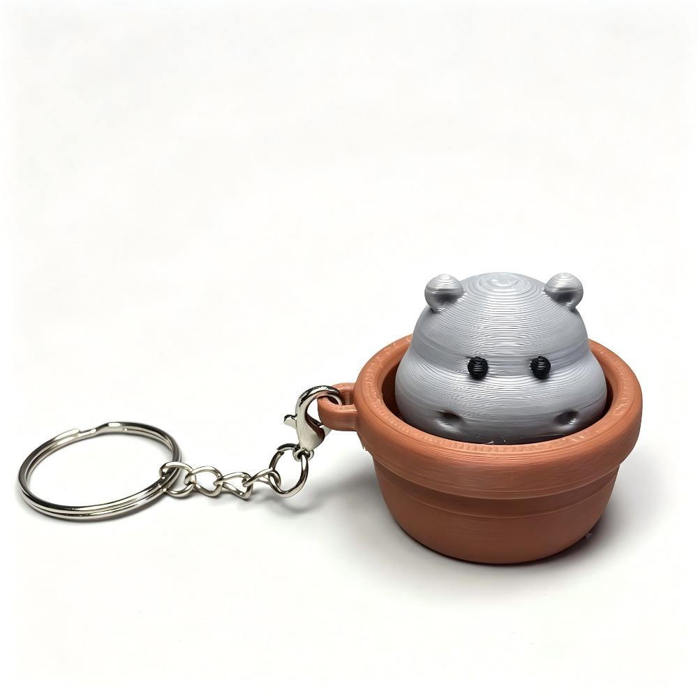 3D-gedruckter Fidget Clicker Schlüsselanhänger Knopfdrücker Tastatur Fidgets Schlüsselanhänger Cartoon-Tiere