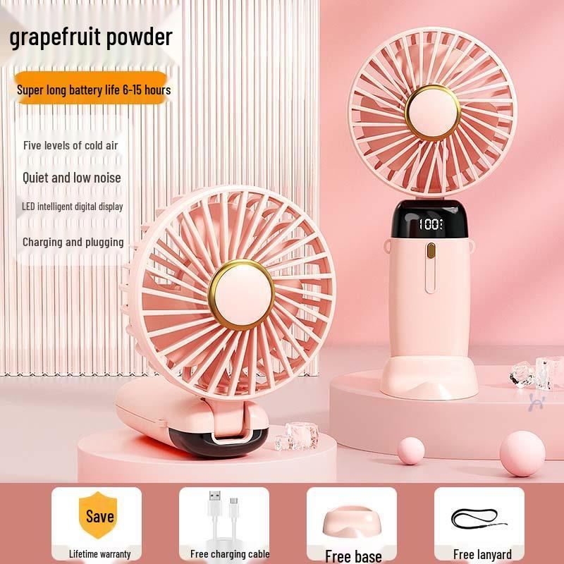 

2026 Portable USB Neck & Waist Fan with Display High Wind Speed