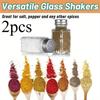 Set of 2 Vintage Glass Shakers for Salt and Pepper, Featuring A Glass Base and Stainless Steel Lid, Ideal for Kitchen Use, Dining Tables, Rvs, Camping