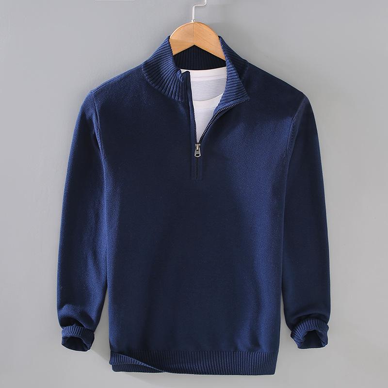 Men's Zippered Stand Collar Cardigan - Autumn/Winter Fashion, Korean Style Knitwear